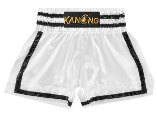 Kanong Thai Bokseshorts : KNS-140-Hvid-Sort